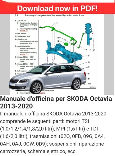 Manuale officina per skoda - d'officina,