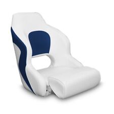 Premium Capitano a Scatto Bolster Barca Sedile, Bianco/Blu Stile Marino Yacht