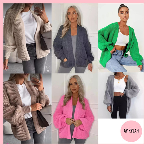 Cardigan donna maglia grossa