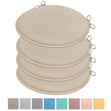 Set 4 Cuscini Sedia Rotondi Morbidi Universali Cotone Lavabile Coprisedia Tondo