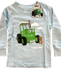 T-shirt/PJ top Tractor Ted blu a maniche lunghe per bambini - 2-6 anni
