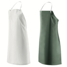 Grembiule da Lavoro PVC Plastificato Impermeabile Macellaio Bianco Verde 90X120