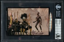 Leni Riefenstahl d2003 autografo firmato 4x6 cartolina regista BAS slabbrata