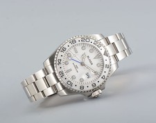 Orologio Uomo Automatico 43mm Bliger Quadrante Bianco GMT Lunetta Ceramica Vetro Zaffiro 481