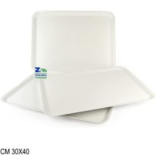 VASSOIO SOTTOTORTA PAPERINO CM 30X40 IN PLASTICA BIANCO PER TORTE DOLCI SALATI