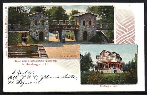 Cartolina homburg h - homburg, v.