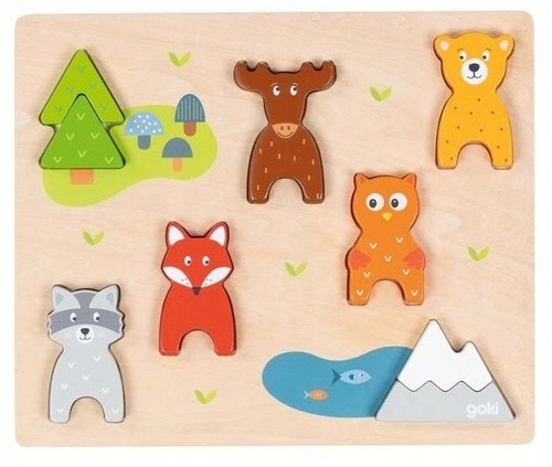 Goki puzzle animali legno - animali,