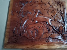 Set di  2 pannelli decorativi In Legno Intagliati A Mano - decorazioni da parete