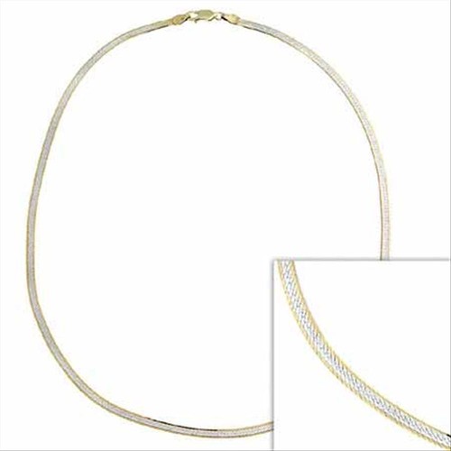 Collana catena piatta - , bicolore