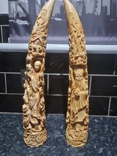 Oriental Carved Buffalo Horns