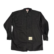 Camicia da lavoro vintage Dickies adulto 17-17,5 34-35 nera made in USA abbigliamento da lavoro STOCK ESAURITO