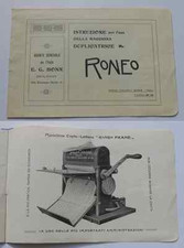 72) RONEO - Libretto Istruzioni per l' uso della Macchina Duplicatrice RONEO