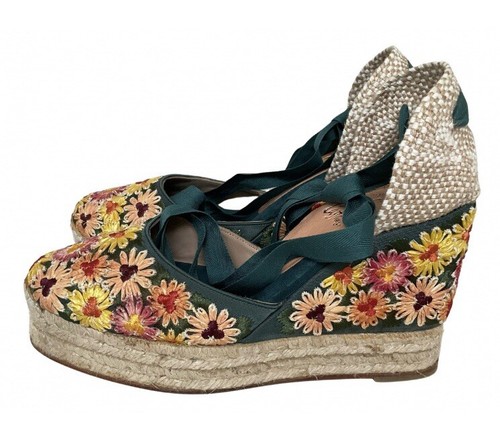 Espadrille ricamate con zeppa - espadrille,