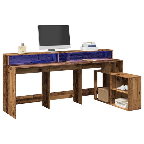 Scrivania con luci led legno - scrivania,