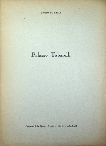 Palazzo tabarelli quaderno - palazzo,