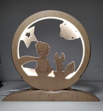 Lampada led da tavolo artigianale in legno multistrato Piccolo Principe