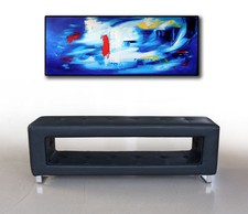 Piccola Panchina In Pelle Su Misura, Vera Pelle E Stabile. 30 Cm Di Profondità.