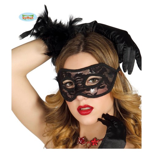Maschera nera pizzo - nera, dama