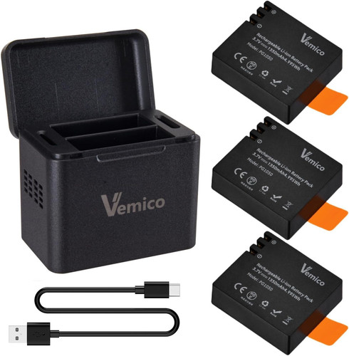 Action cam batteria 3x1350mah - batteria,
