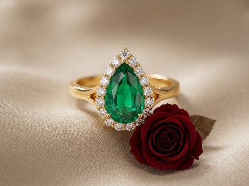 Anello con smeraldo taglio