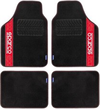 TAPPETI SPORTIVI SPARCO F510 IN MOQUETTE SET COMPLETO PER AUTO TAPPETINI ROSSI