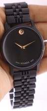 Orologio da Polso Casual MOVADO Quarzo Uomo Quadrante Nero Cinturino Acciaio "Rimani Elegante"