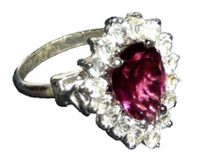 pregiato ANELLO a goccia in argento 925 e pietre preziose  -  gioiello