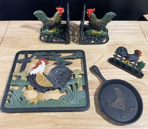 Lotto gallo ghisa vintage - in,
