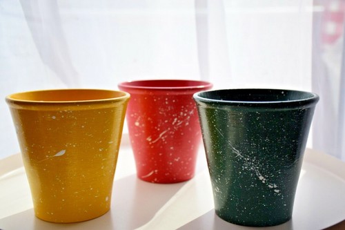 Hand painted terracotta - ,