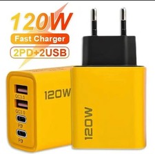 Caricabatteria Rapido 120W – 4 Porte 2 USB + 2 Type-C per Ricarica Multi Port