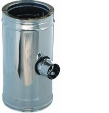 TUBO A Tee RID.80 CANNA FUMARIA  DOPPIA PARETE COIBENTATO ACCIAIO INOX CAMINI 