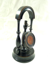 ANTICO ESPOSITORE PER OROLOGI DA TASCA POCKET WATCH IN LEGNO TORNITO EBANIZZATO