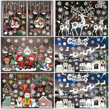 Adesivi colorati per finestre natalizie adesivi Natale Babbo Natale decalcomania parete casa negozio decorazione