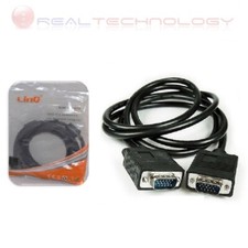 CAVO VGA 5 METRI MASCHIO/MASCHIO PC TV MONITOR CON VITI AGGANCIO 5MT LINQ 
