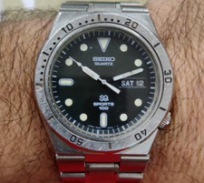 VINTAGE SEIKO SPORT 100 SQ 7546-603A Subacqueo Quarzo FUNZIONANTE