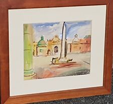 Enrico Paulucci (Genova 1901-Torino 1999) "Roma Piazza del Popolo 1931" quadro  