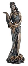 Statua Dea Bendata della Fortuna resina bronzata finita mano cm.78 Italfama Fi