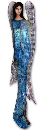 Angelo legno 52x15cm - -, dipinto