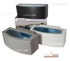 PLAFONIERA STAGNA APPLIQUE DA ESTERNO DOPPIA LUCE ACCIAIO E27 LAMPADA LED