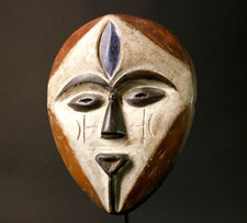 Maschere Antiquariato Africano Volto Tribale Lega Geometrico Wall Art Pezzo U...