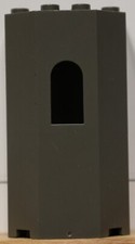 Lego articolo 30246 - Panel 3X4X6 Turret Wall with Window - Colore Dark Gray