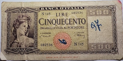 Banknote italy 500 lire - 500,