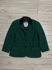 Giacca blazer donna Harris tweed lana verde EUR 44 circonferenza petto 40 pollici