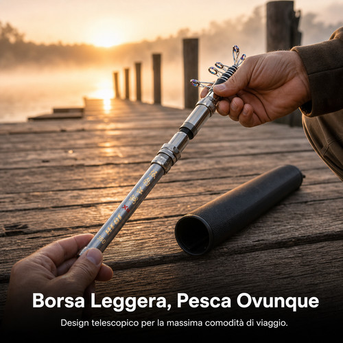 Canna pesca telescopica in - canna,
