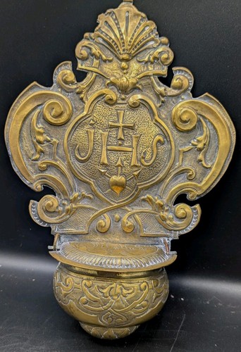 Antica acquasantiera ottone - antica,