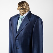 Grande cappotto sportivo a righe in viscosa e seta bambù Zilli $3750 mezzanotte 48US/58IT