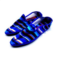 Scarpez Donna chiusa in Cotone fantasia Righe multicolor Oltremare Zucca n. 36