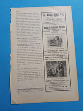 PUBBLICITA' 1912 ING.NICOLA ALFA ROMEO COMPRESSORI INGERSOLL RAND ADVERT WERBUNG