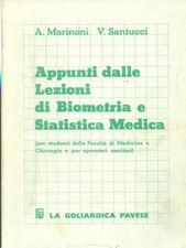 APPUNTI DALLE LEZIONI DI BIOMETRIA E STATISTICA MEDICA BROSSURA