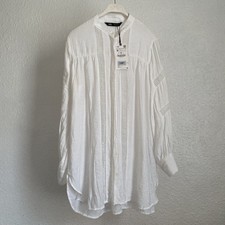 CAMICIA ZARA BIANCA RICAMATA